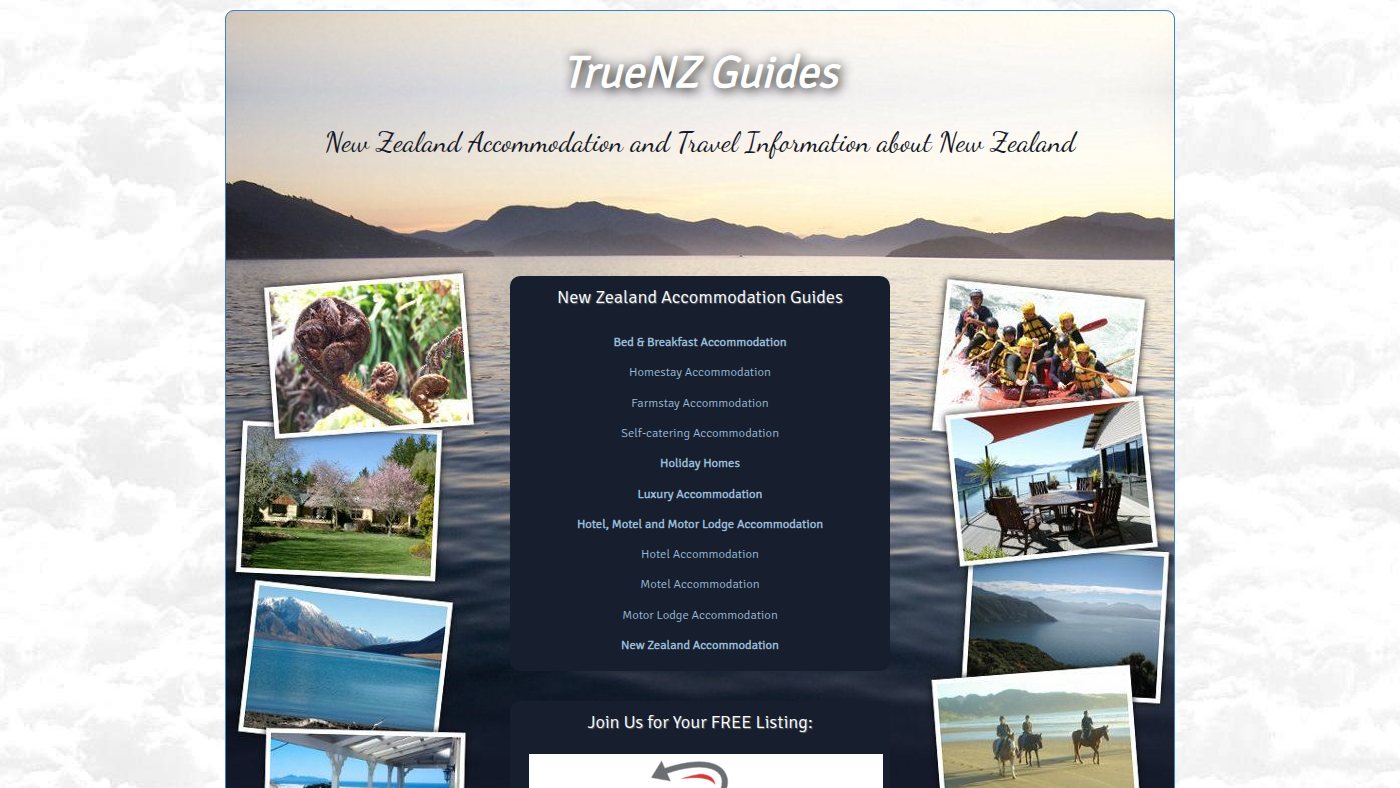 The home page of truenz.co.nz