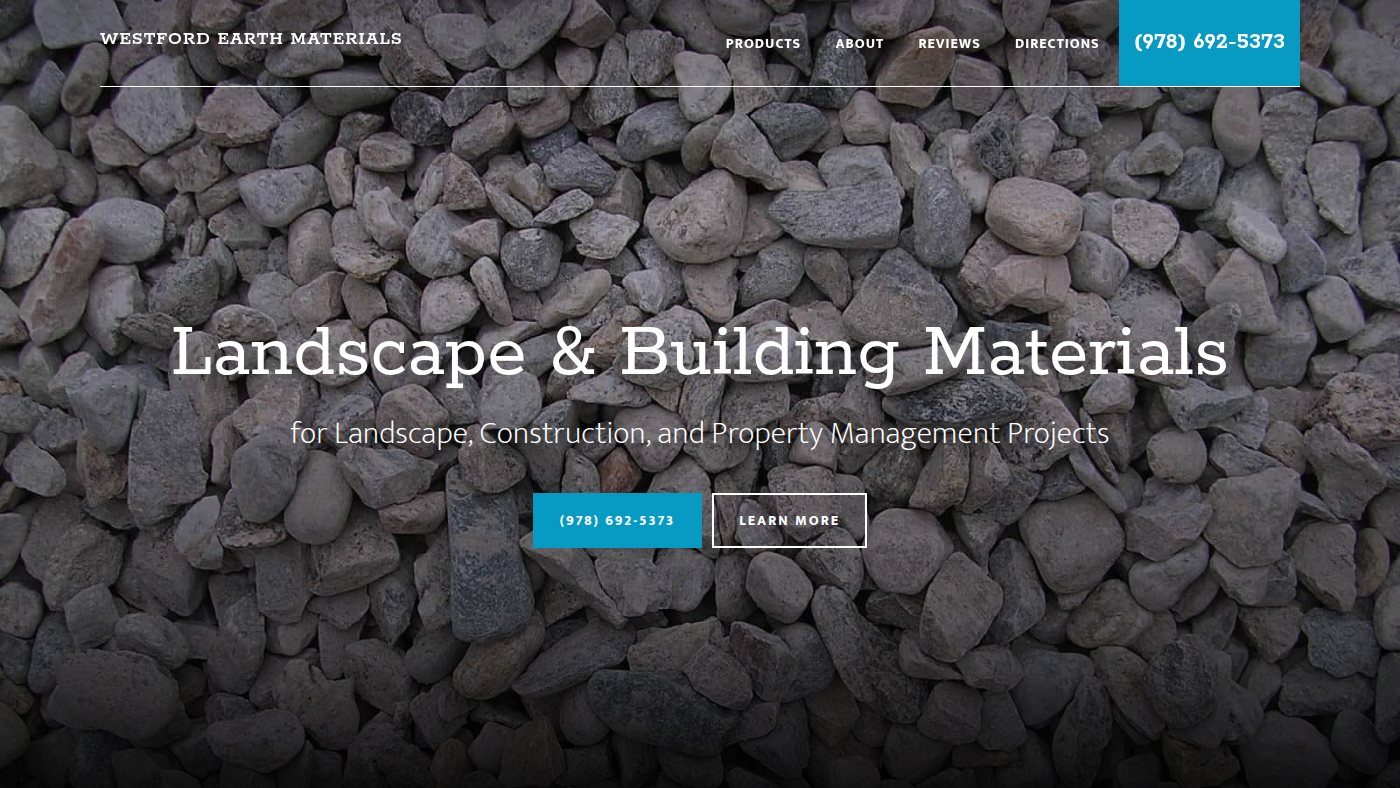 The home page of westfordearthmaterials.com