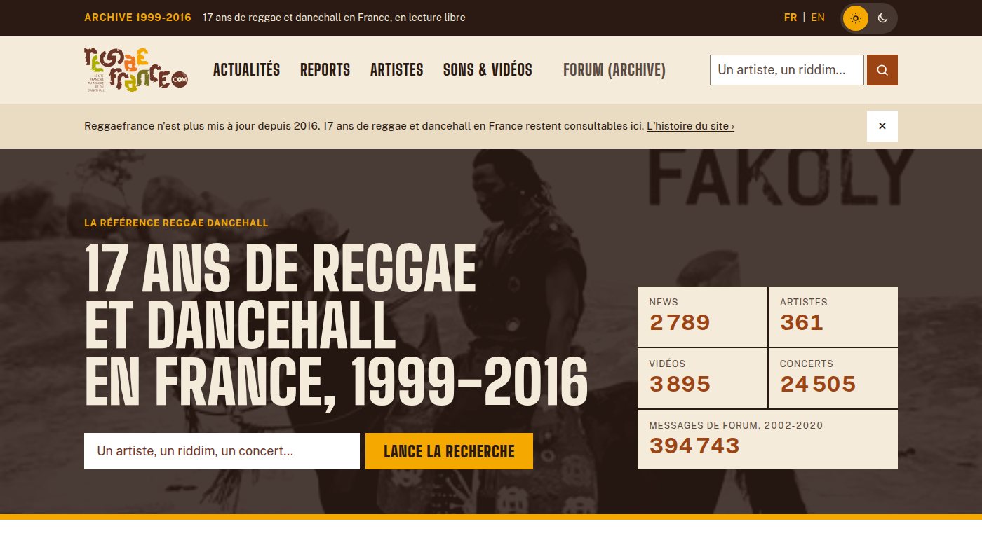 The home page of reggaefrance.com