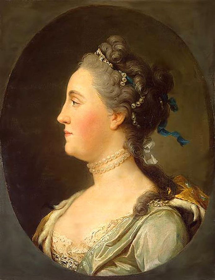 Profile portrait of Grand Duchess Catherine Alexeievna by Vigilius Eriksen, c. 1762