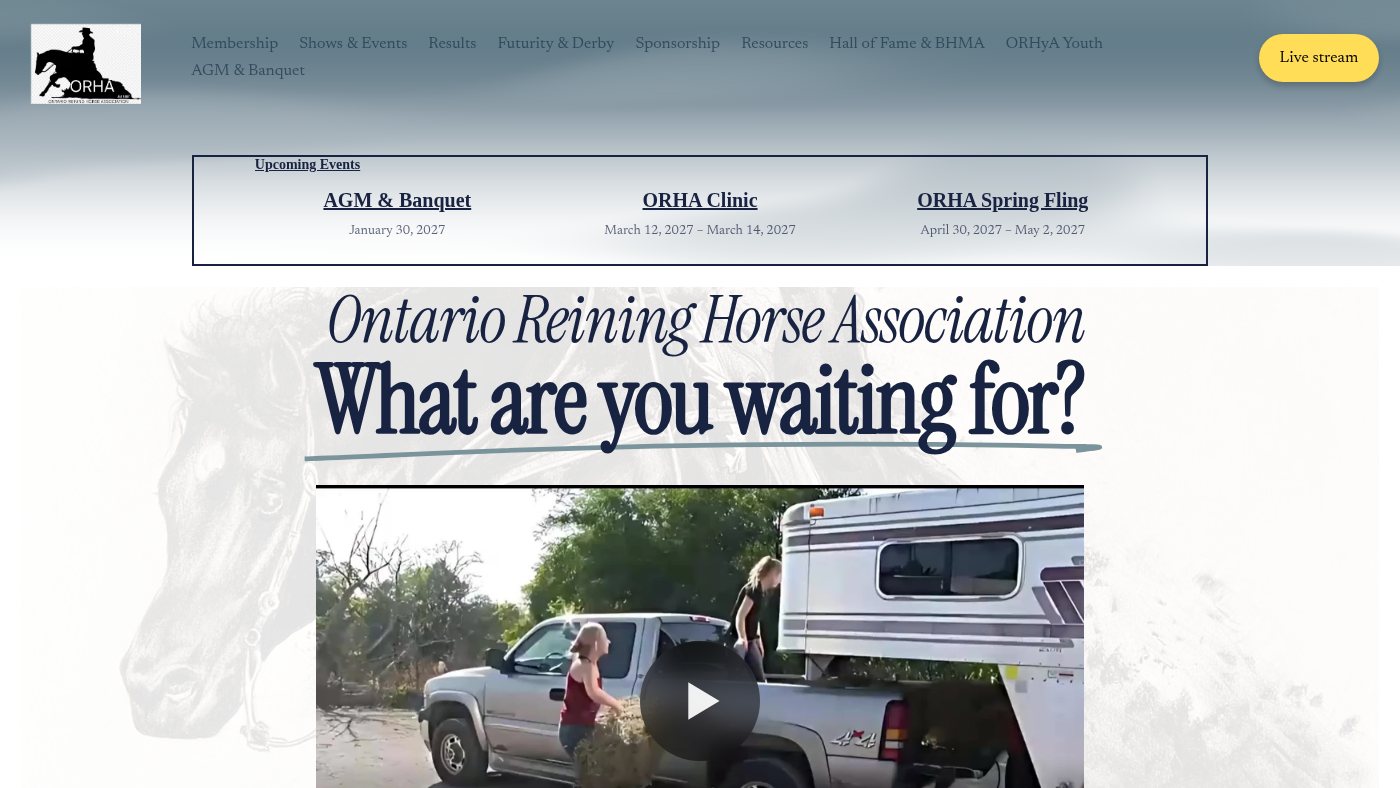 The home page of orha.on.ca