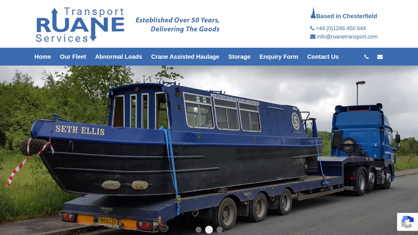 The home page of ruanetransport.com