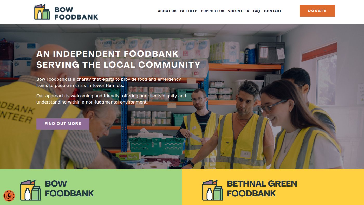 The home page of bowfoodbank.org