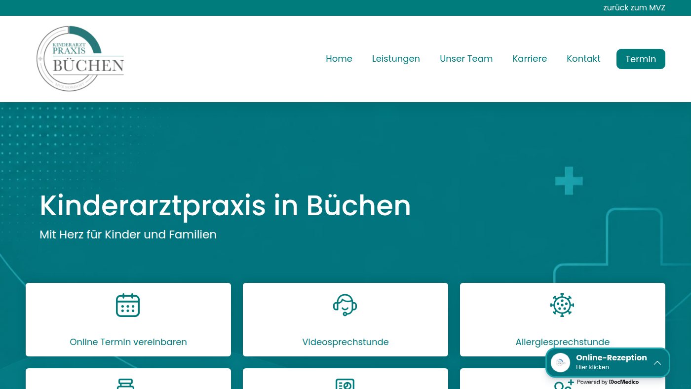 The home page of kinderarztpraxis-buechen.de