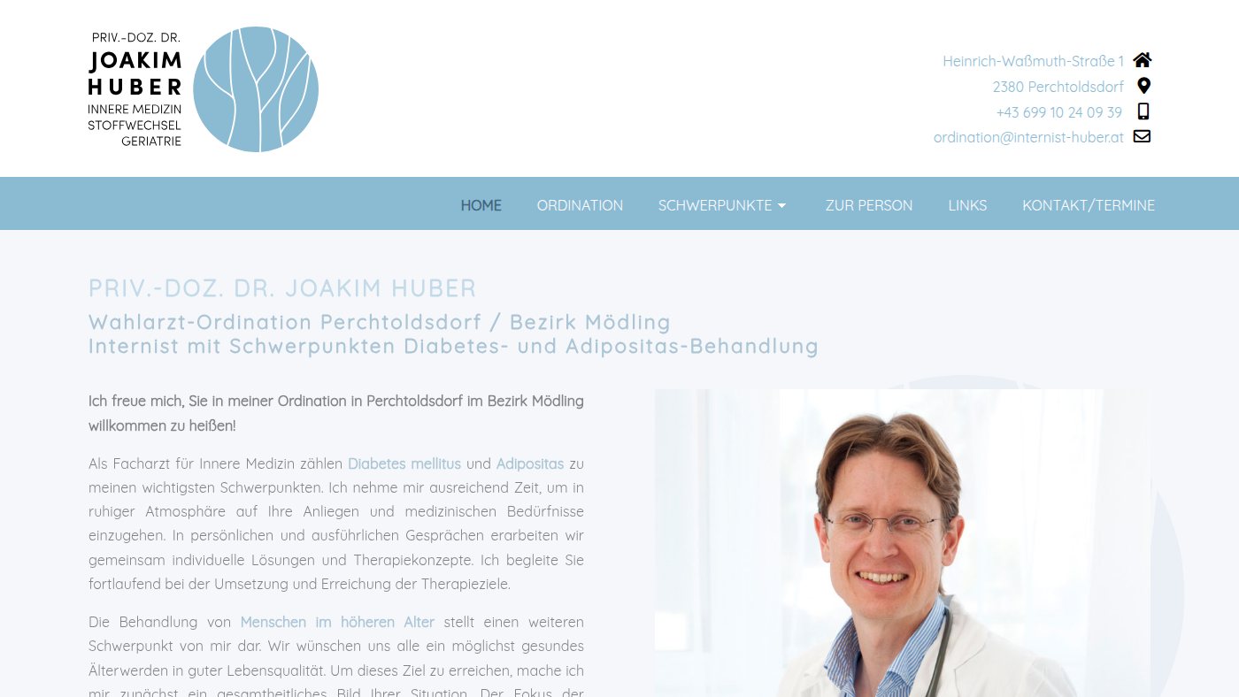 The home page of internist-huber.at