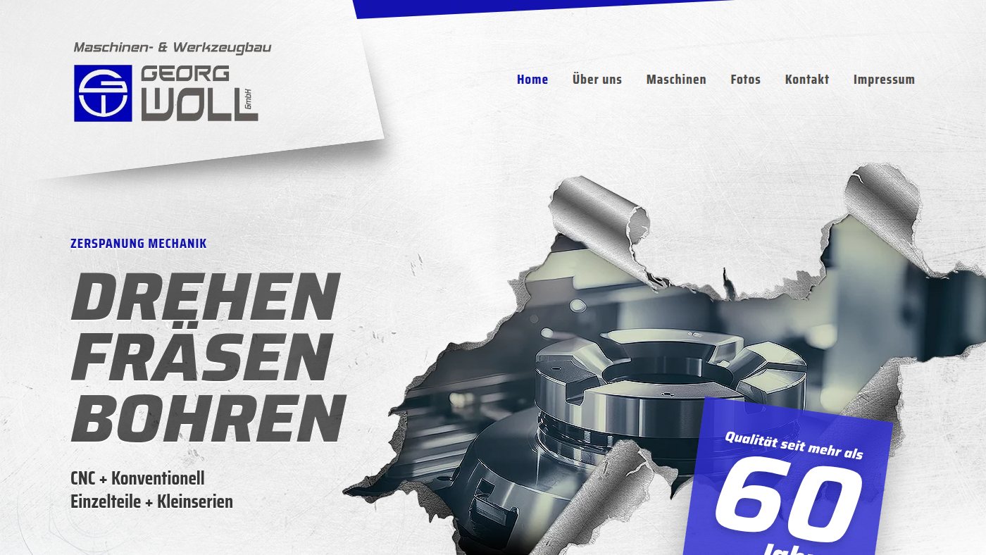 The home page of maschinenbau-woll.de