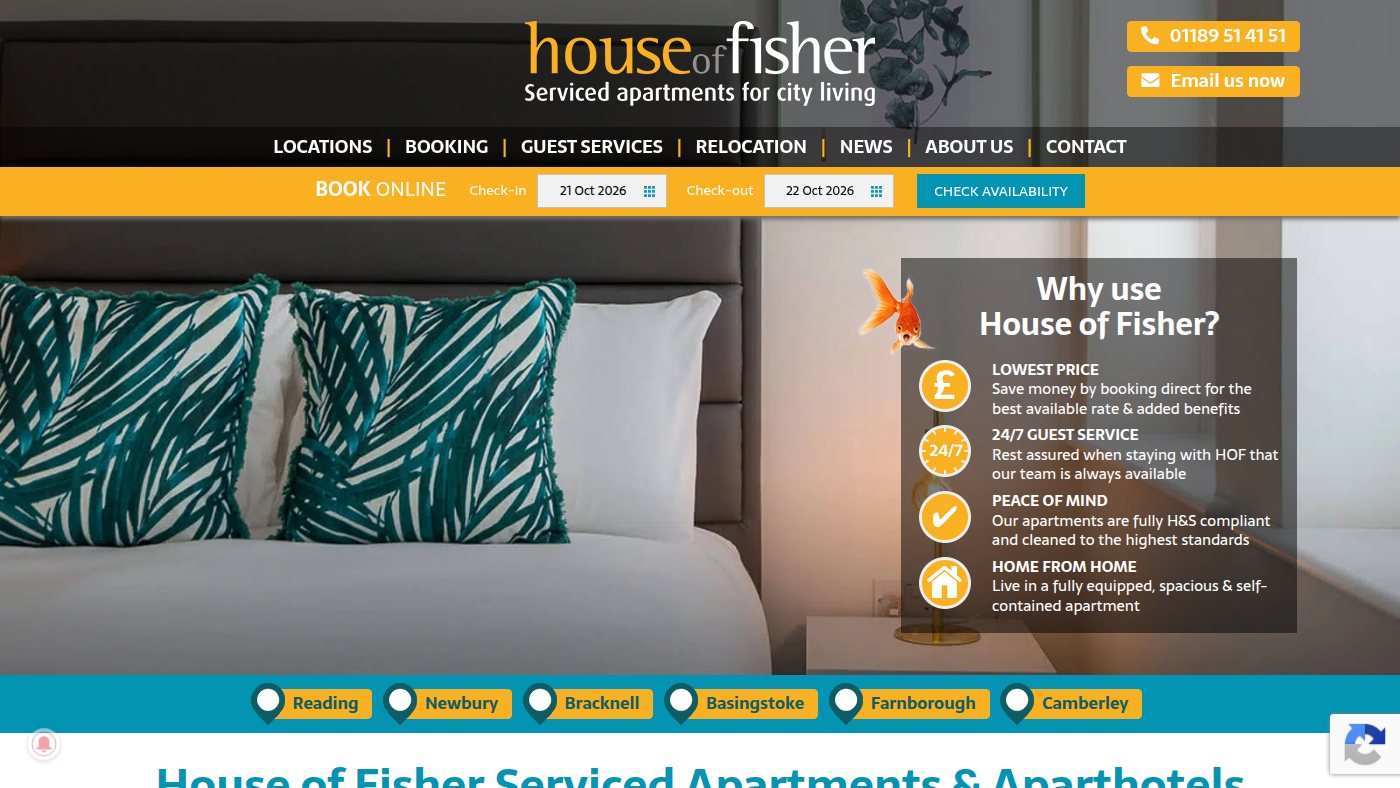 The home page of houseoffisher.com