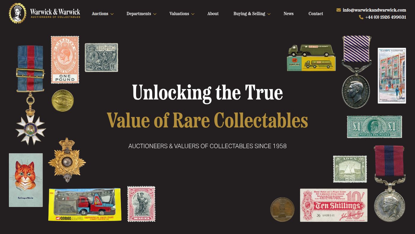 The home page of warwickandwarwick.com