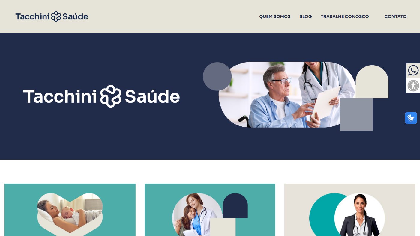 The home page of tacchini.com.br