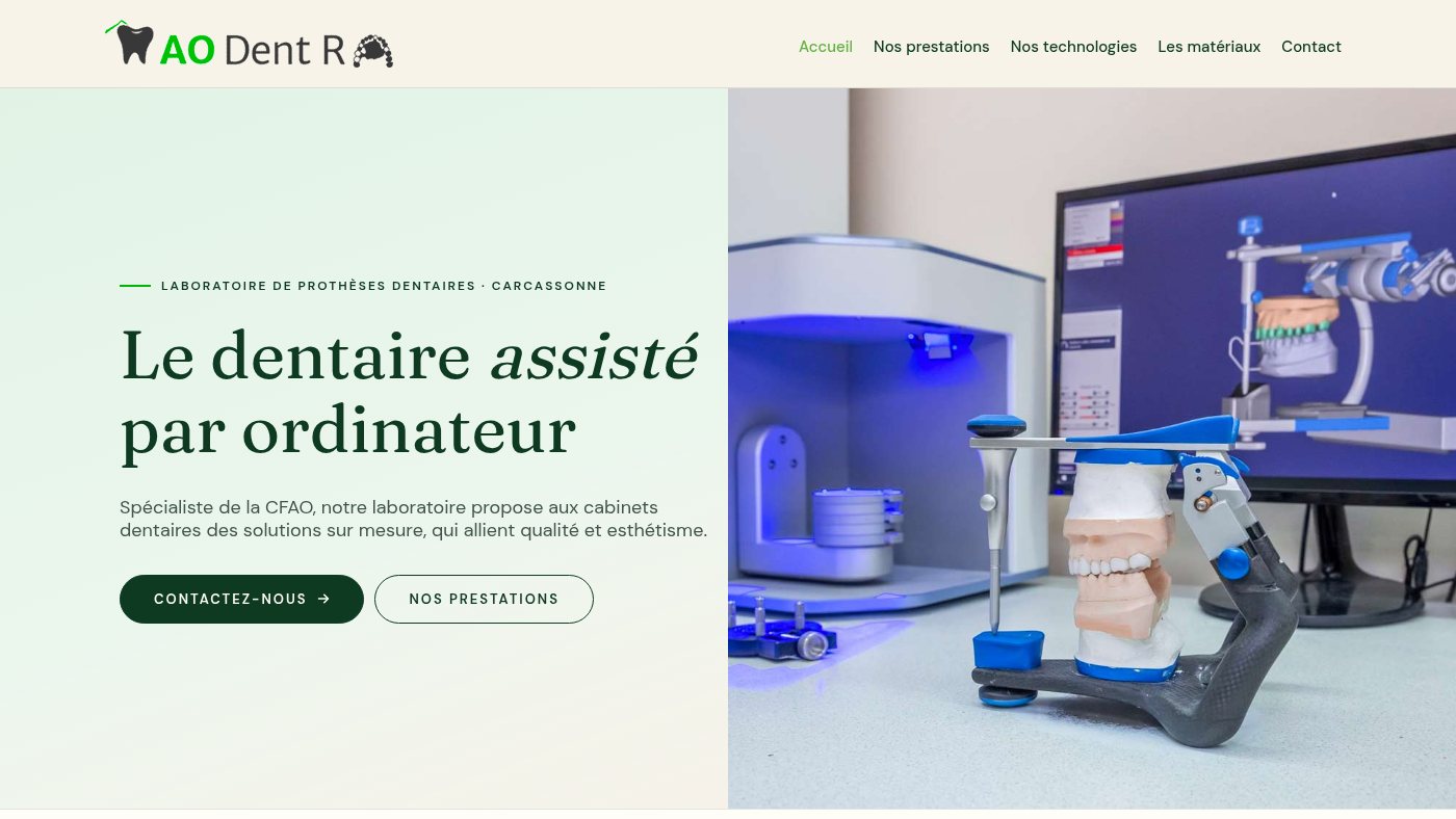 The home page of aodentaire-prothese-esthetique.fr