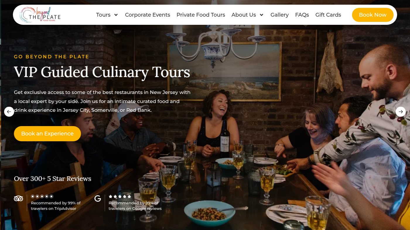 The home page of beyondtheplatefoodtours.com