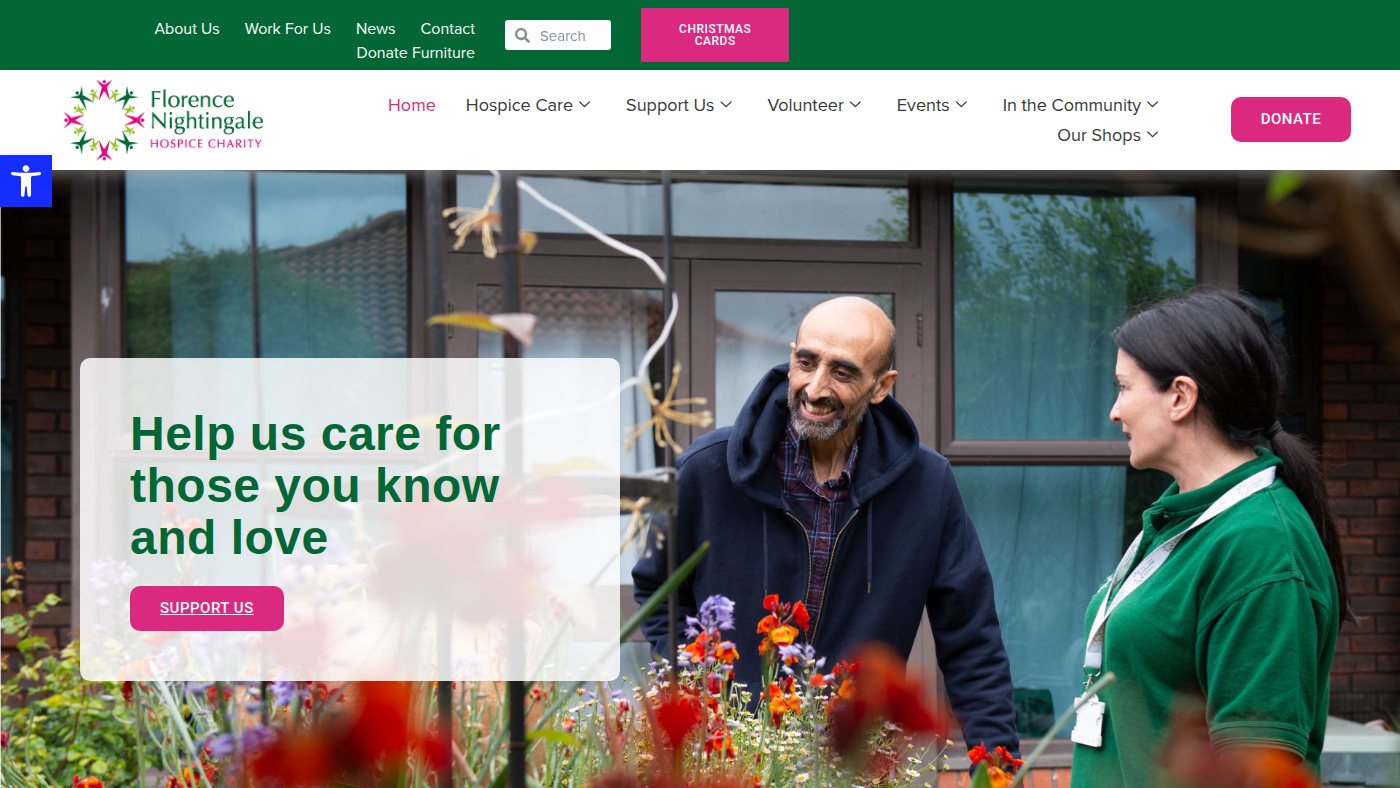 The home page of fnhospice.org.uk