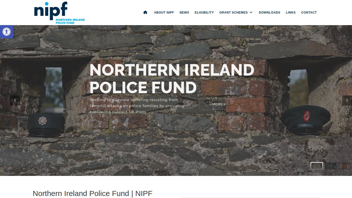 The home page of nipolicefund.gov.uk