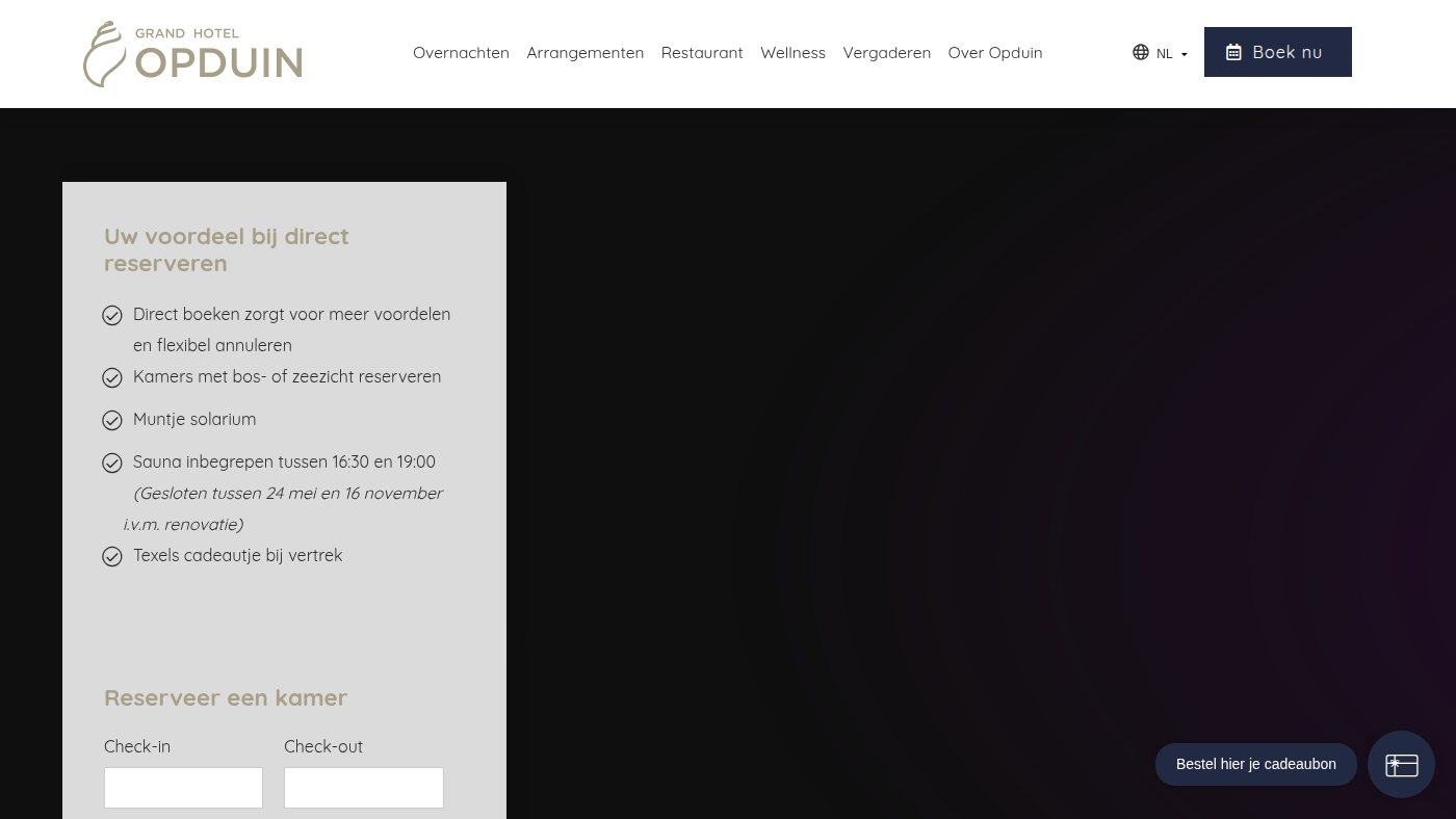 The home page of opduin.nl