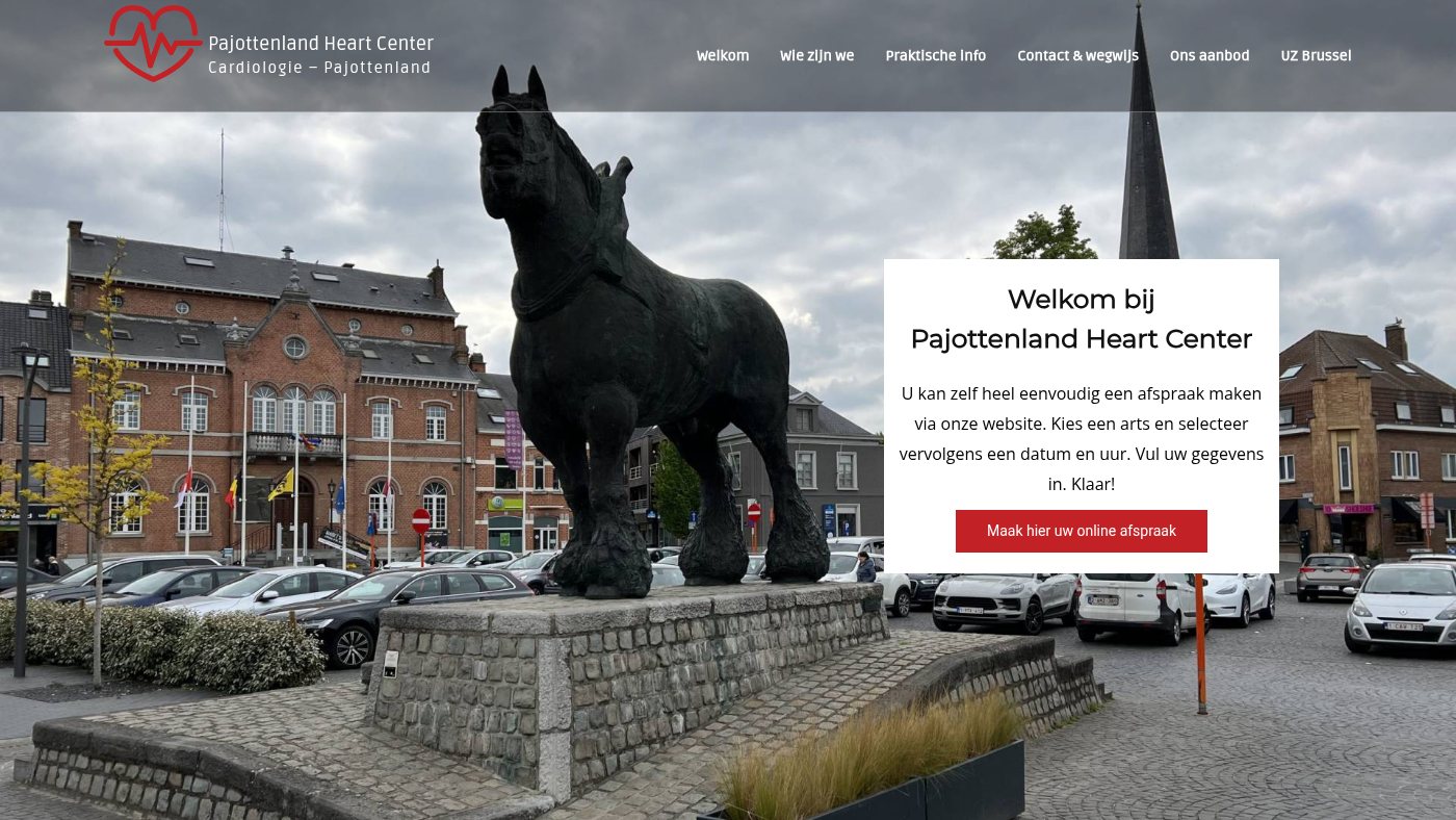 The home page of pajottenlandheartcenter.be