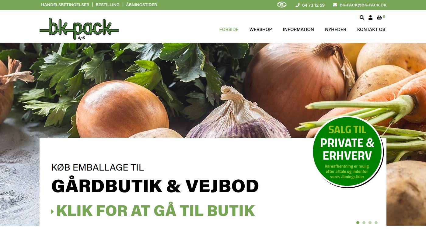 The home page of bk-pack.dk