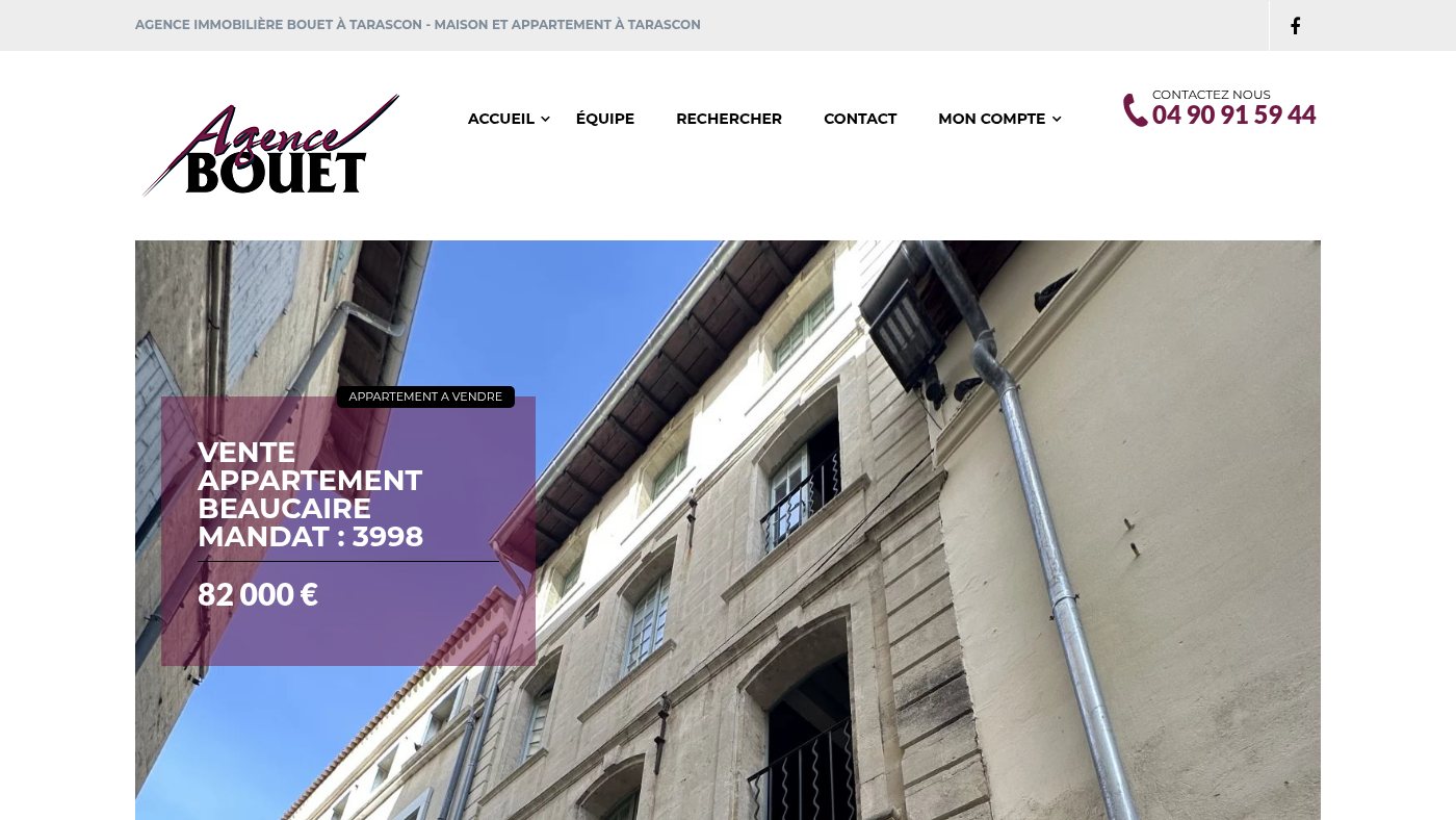 The home page of agence-bouet.fr