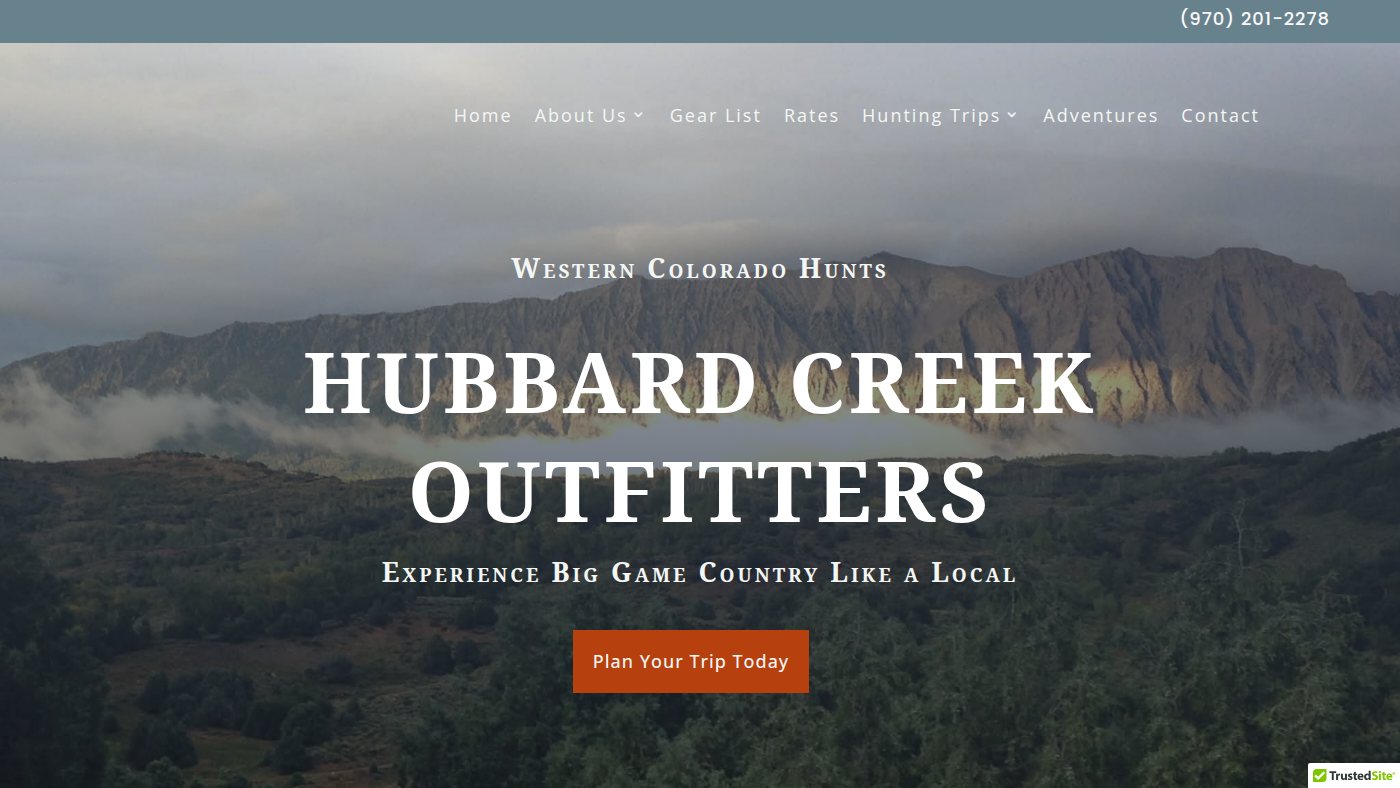 The home page of hubbardcreekoutfitters.com