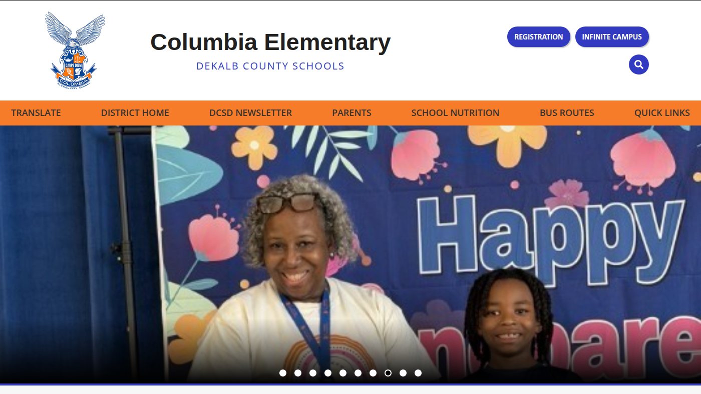 The home page of columbiaes.dekalb.k12.ga.us