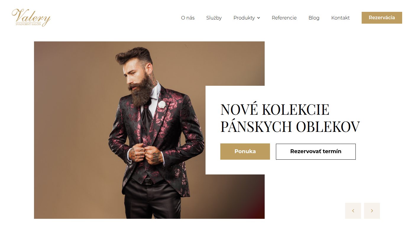 The home page of salonvalery.sk