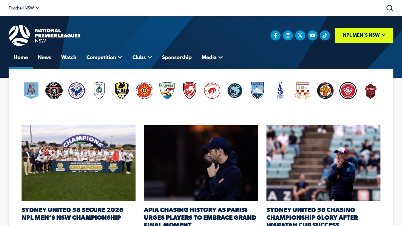 The home page of mens.nplnsw.com.au