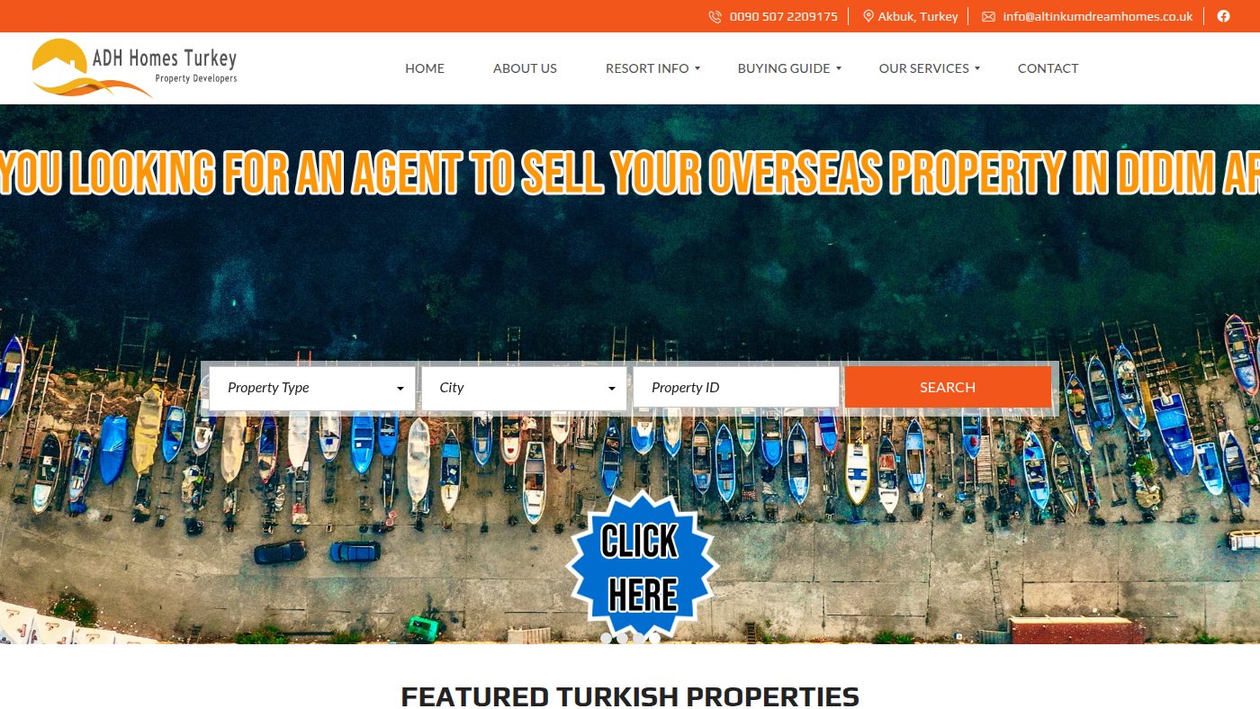 The home page of altinkumdreamhomes.co.uk