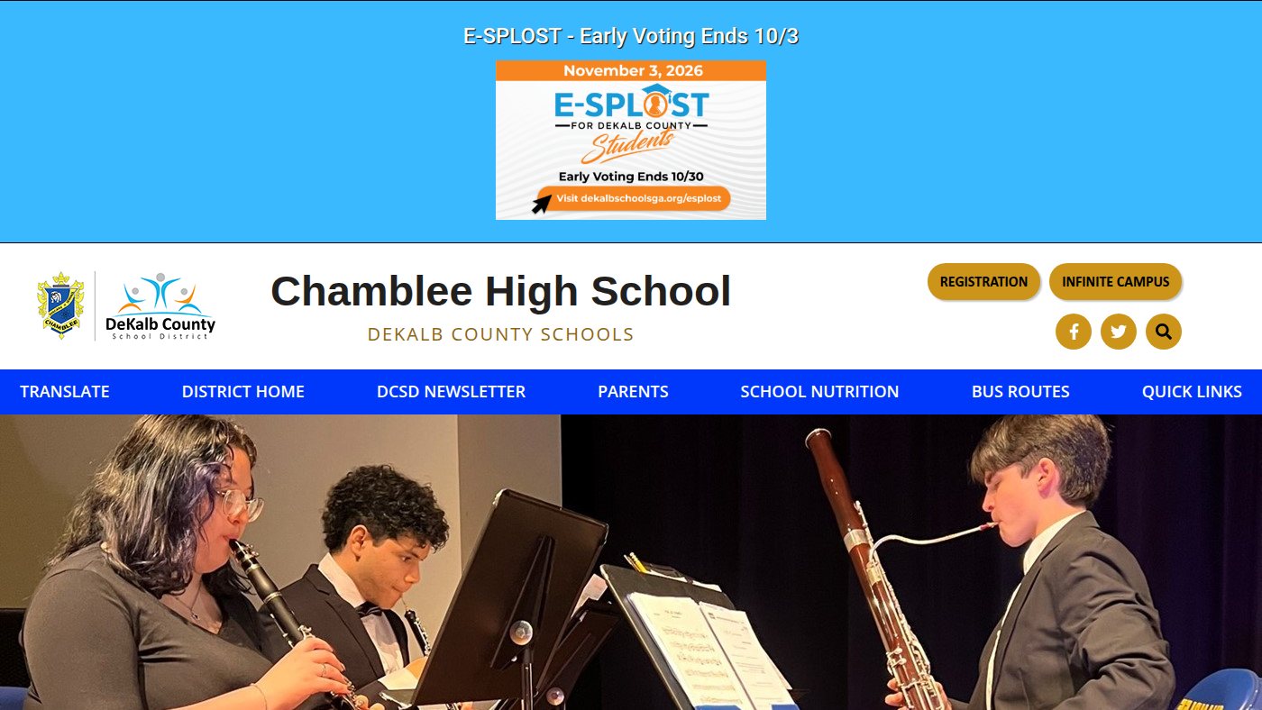 The home page of chambleehs.dekalb.k12.ga.us
