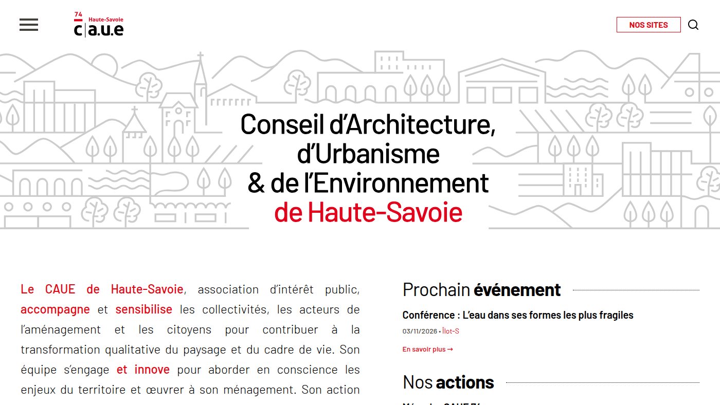 The home page of caue74.fr