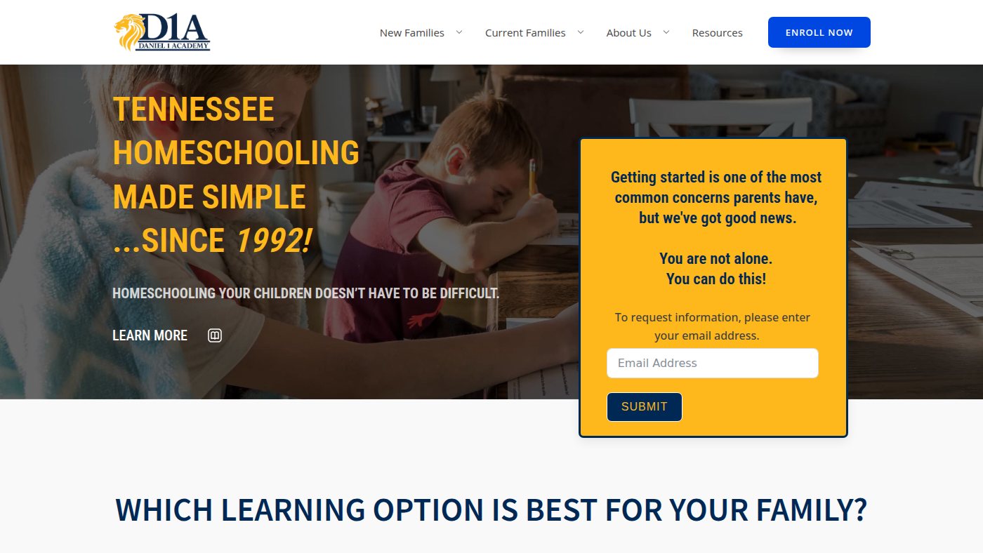 The home page of d1academy.org