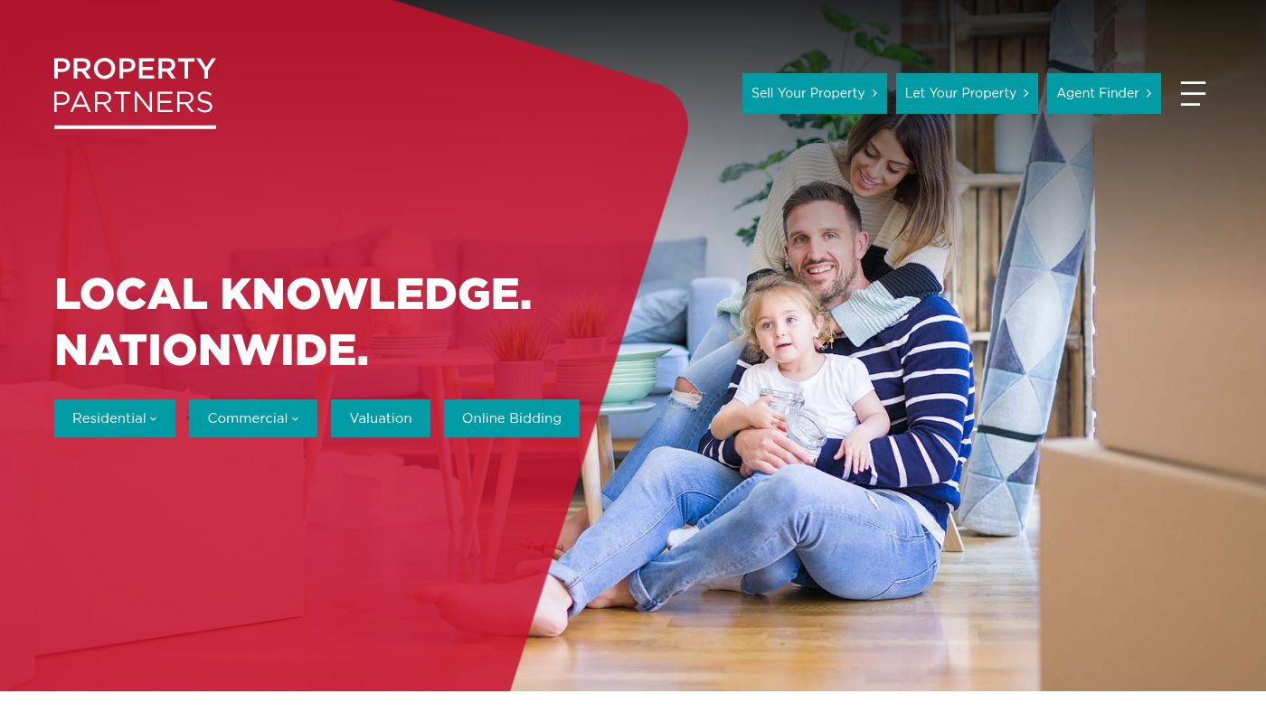 The home page of propertypartners.ie