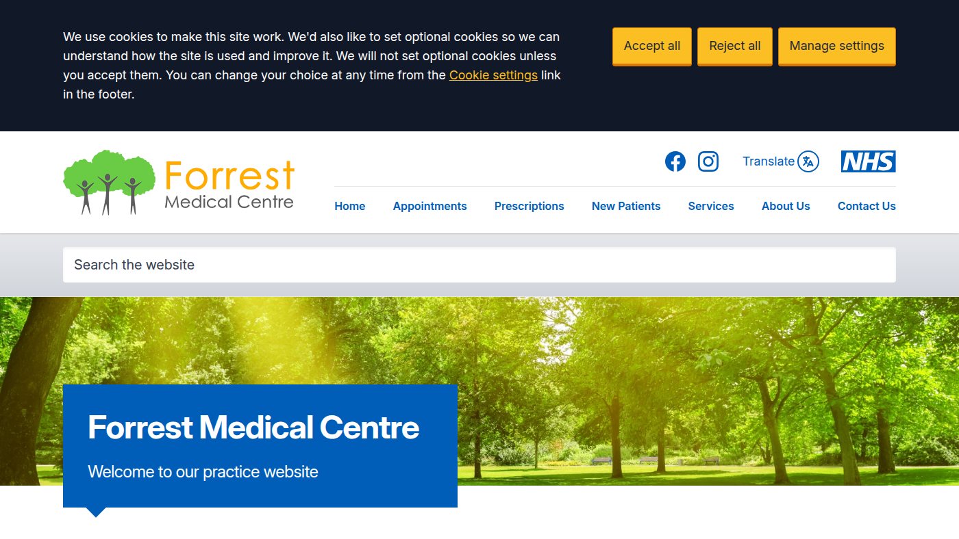 The home page of fmcgp.co.uk