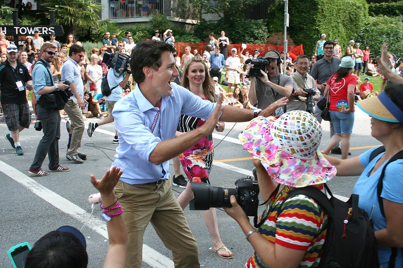 Trudeau al Vancouver Pride Festival, poco dopo l'avvio della sua campagna elettorale