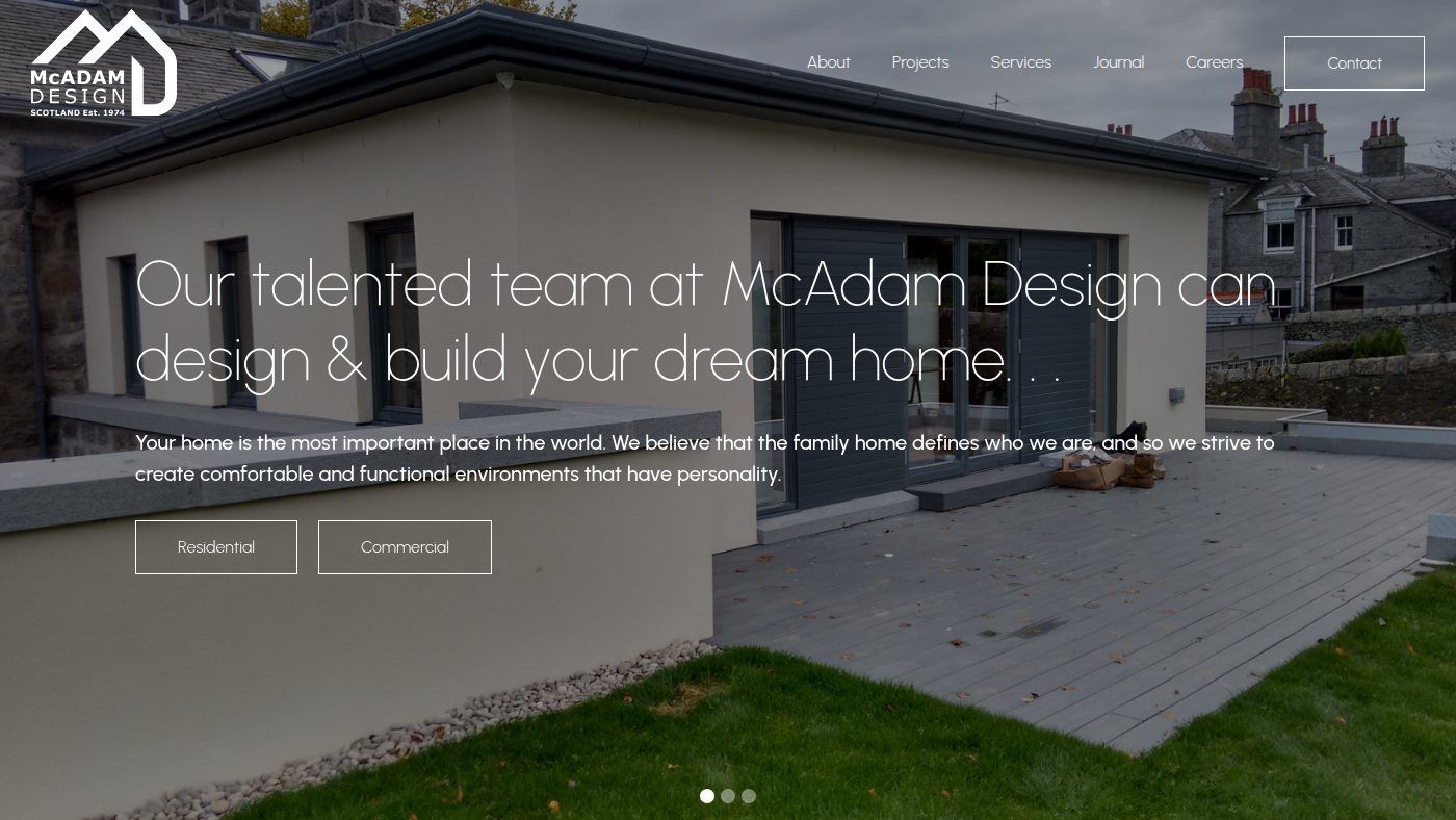 The home page of mcadamdesign.com