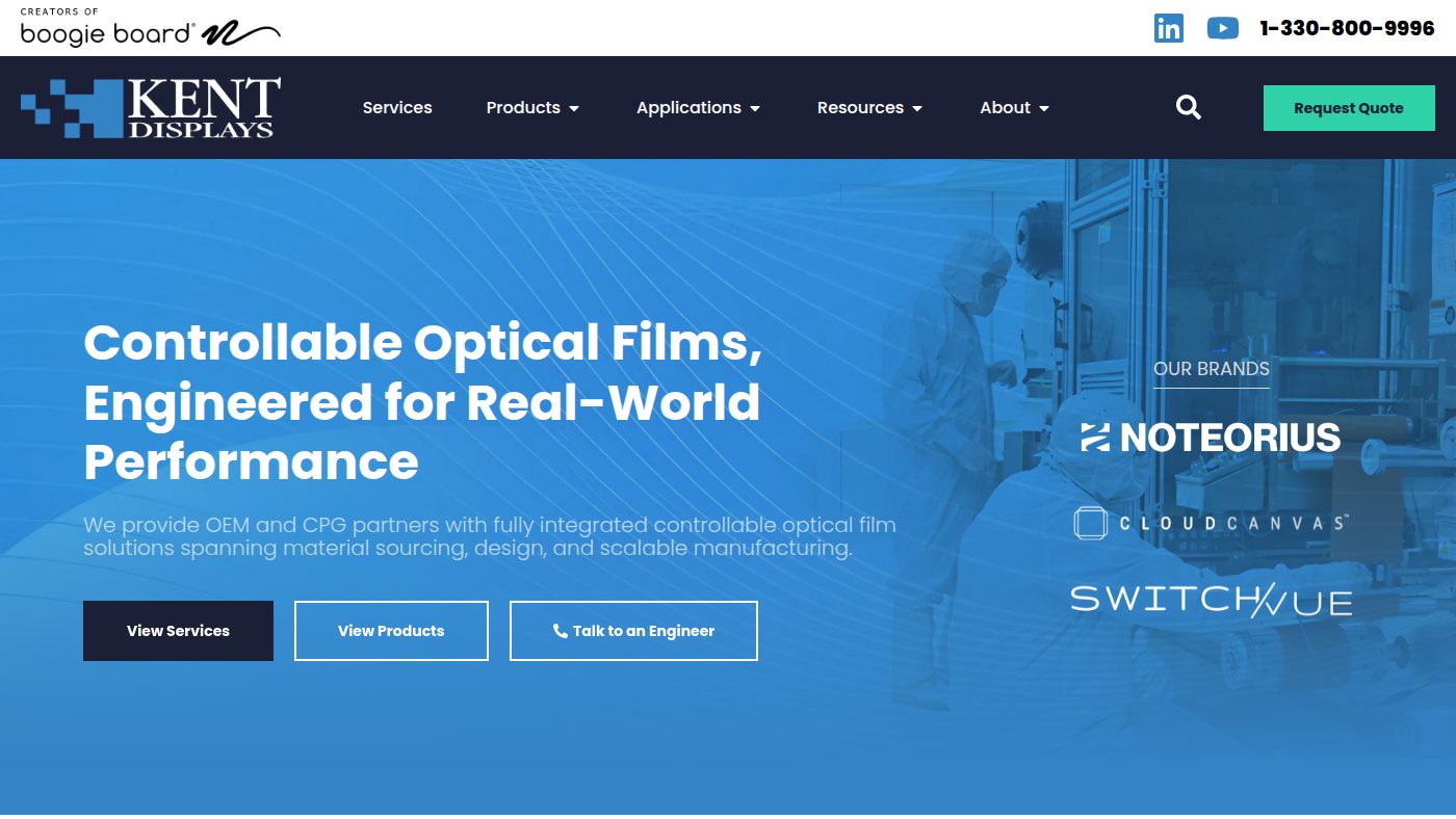 The home page of kentdisplays.com