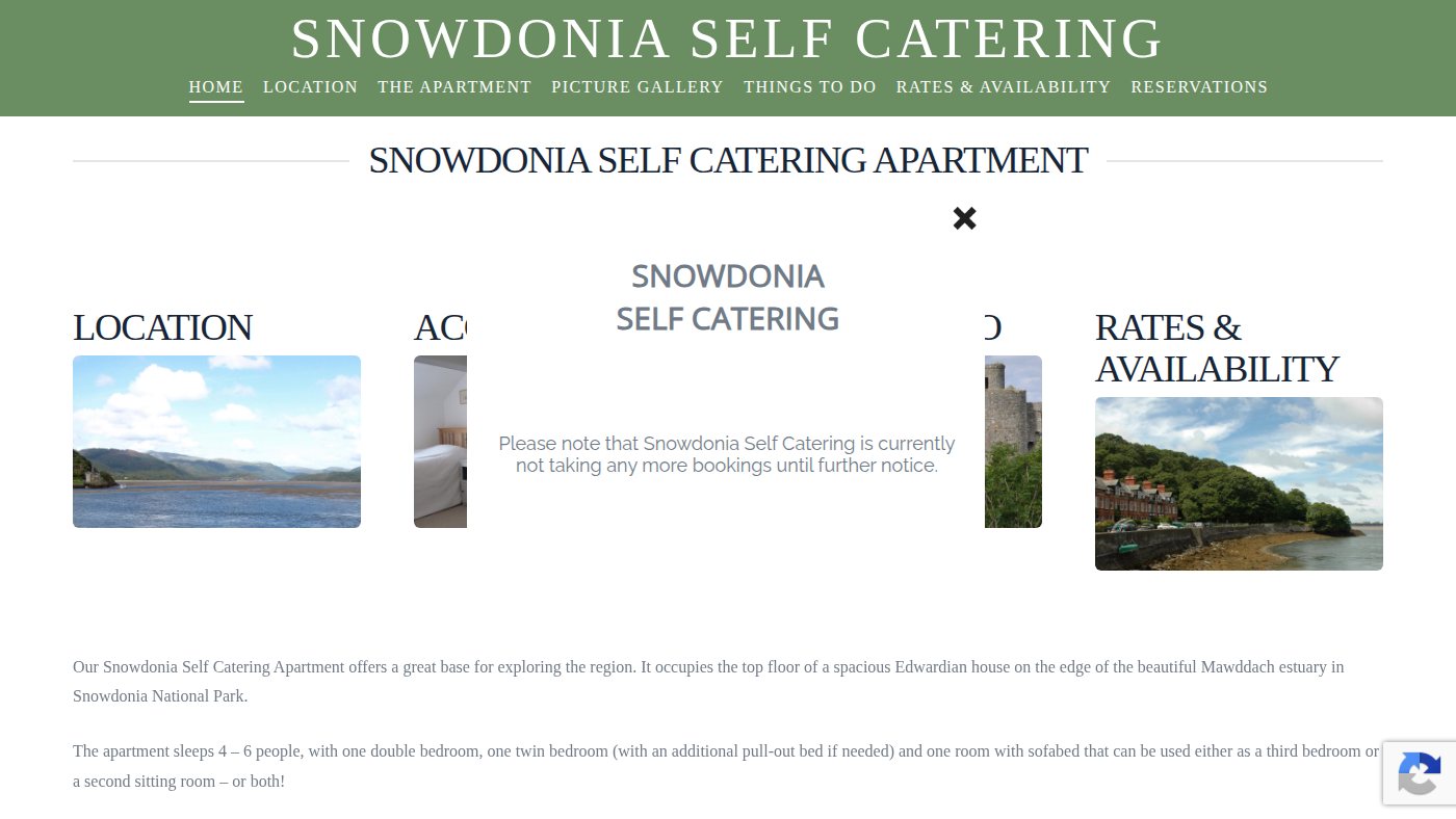 The home page of snowdonia-selfcatering.com