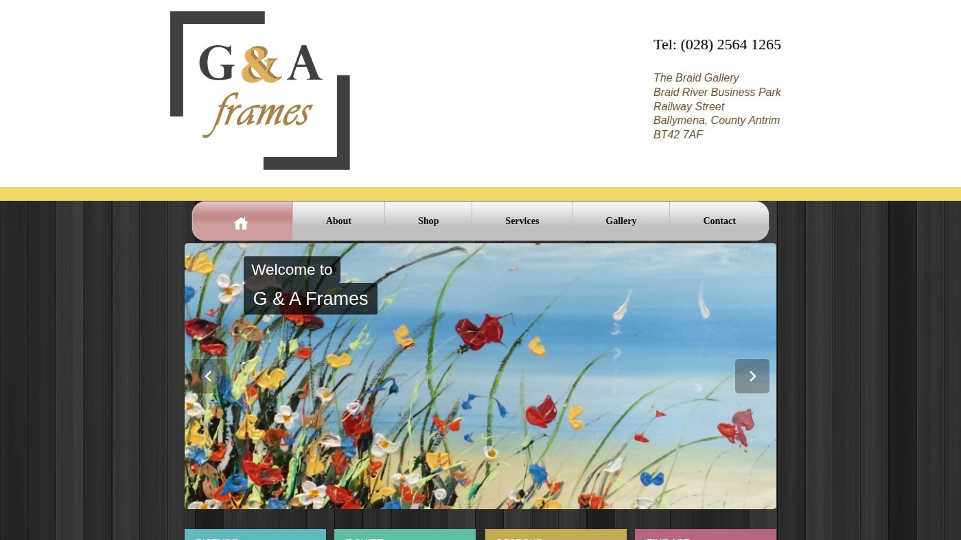 The home page of gaframes.com