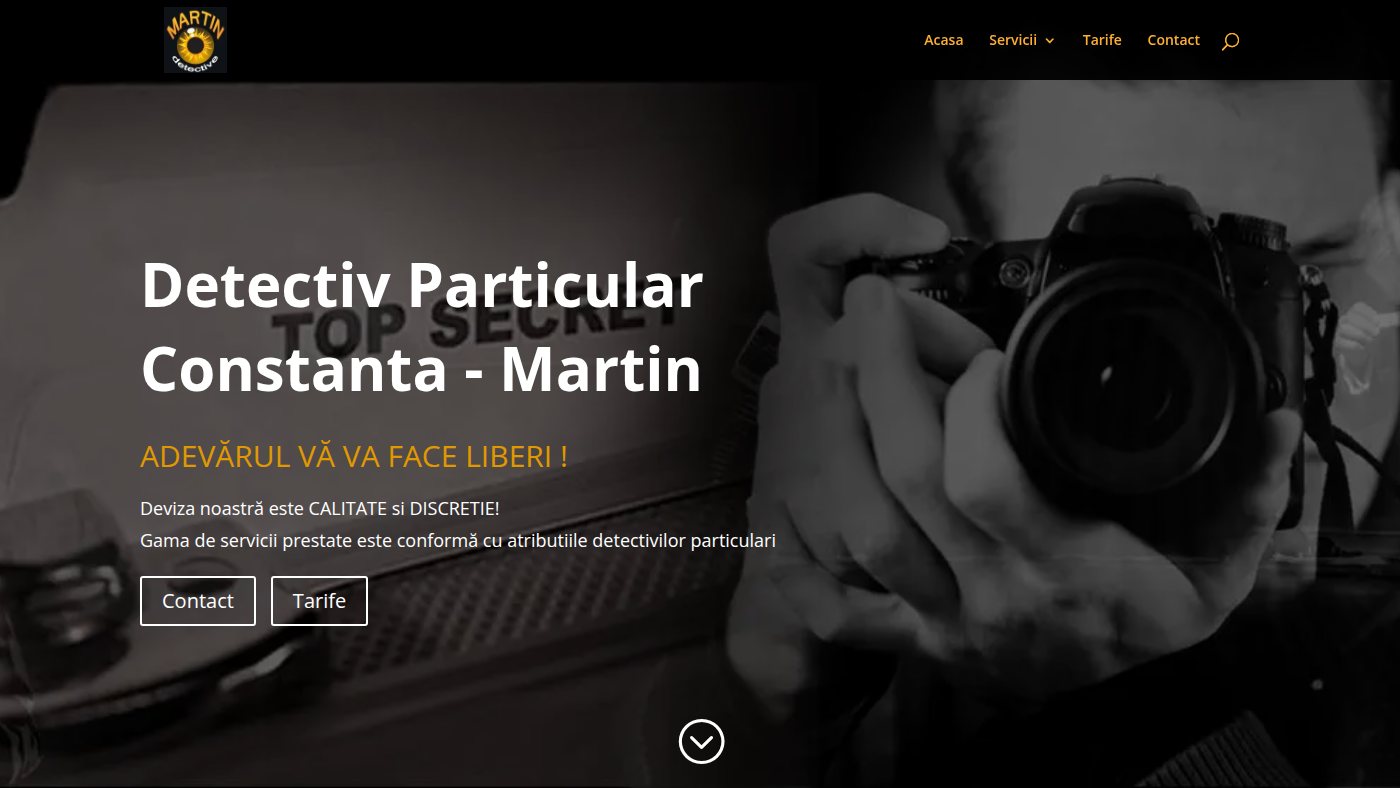 The home page of martindetective.ro