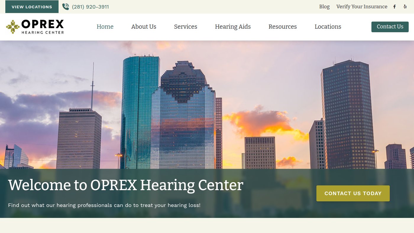 The home page of oprexhearingcenter.com