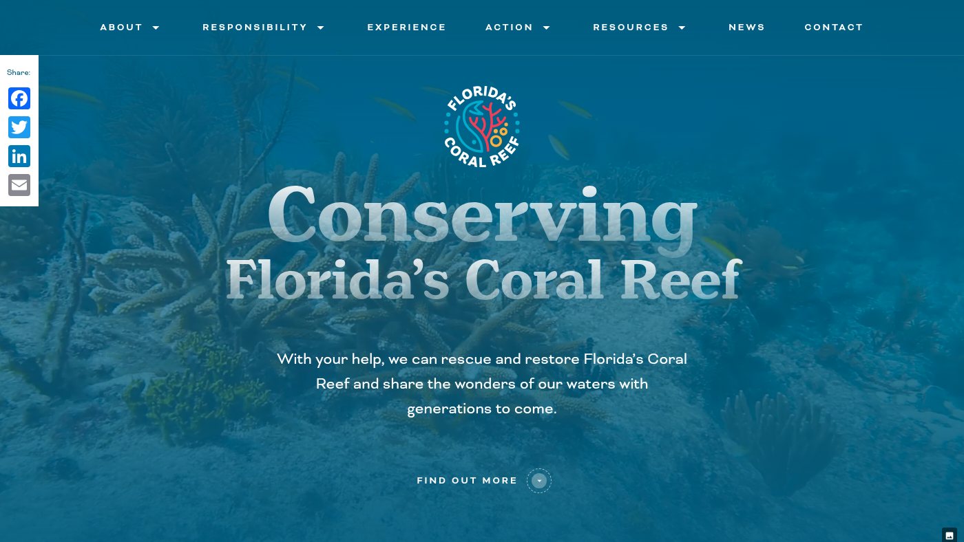 The home page of floridascoralreef.org