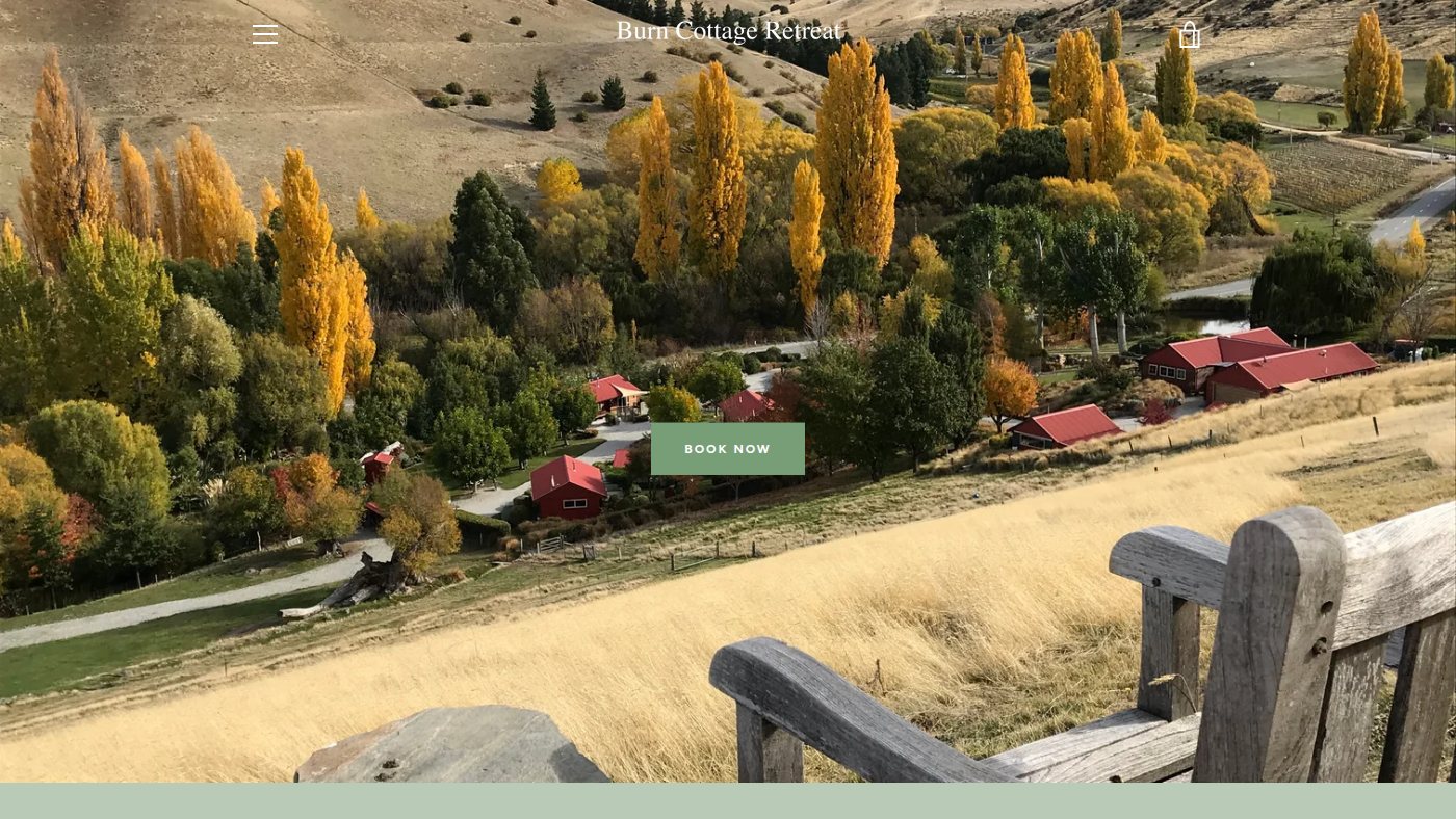 The home page of burncottageretreat.co.nz