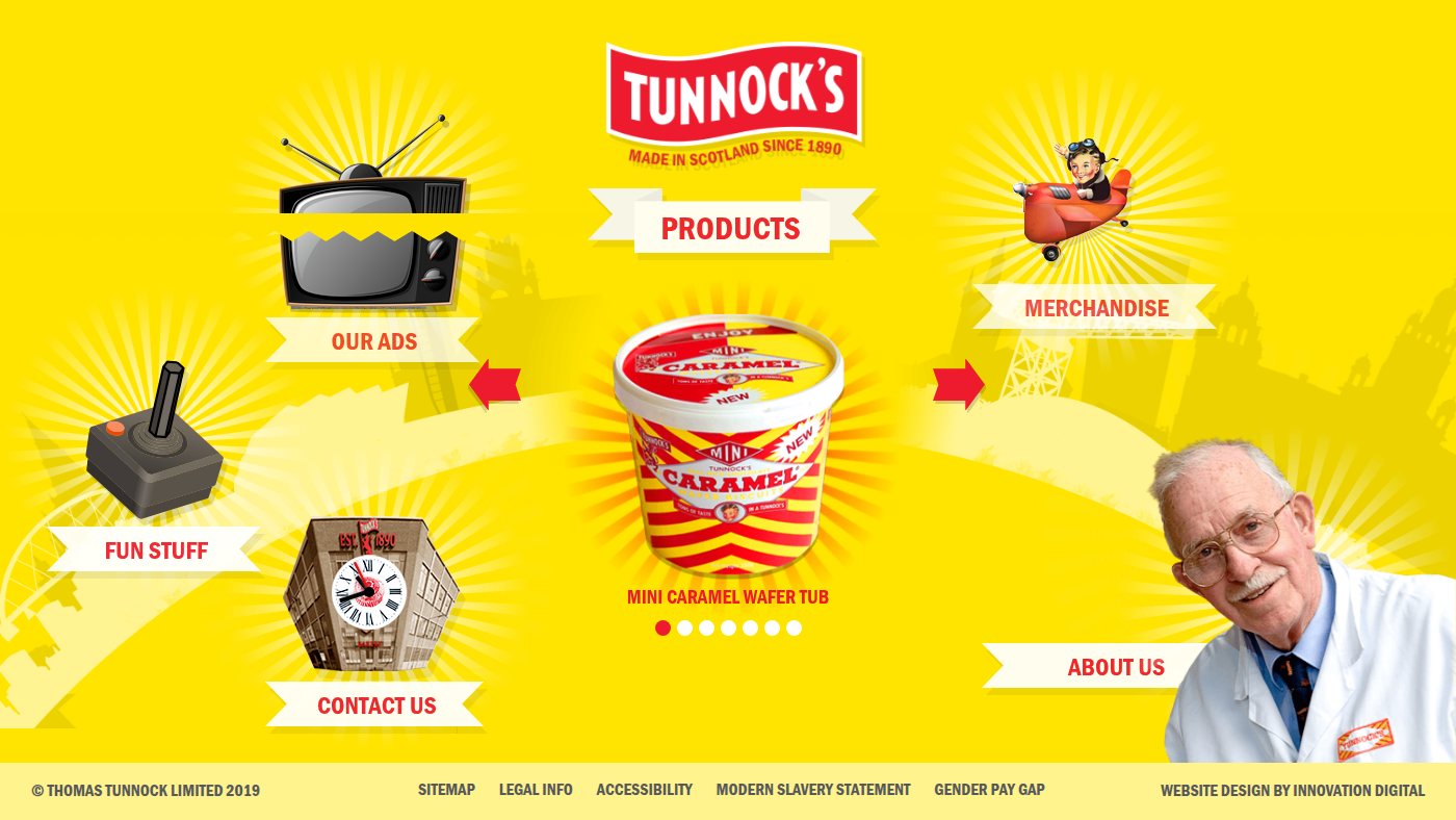 The home page of tunnock.co.uk