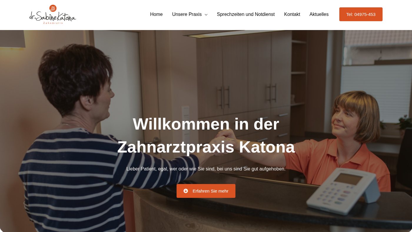 The home page of zahnarztpraxis-katona.de