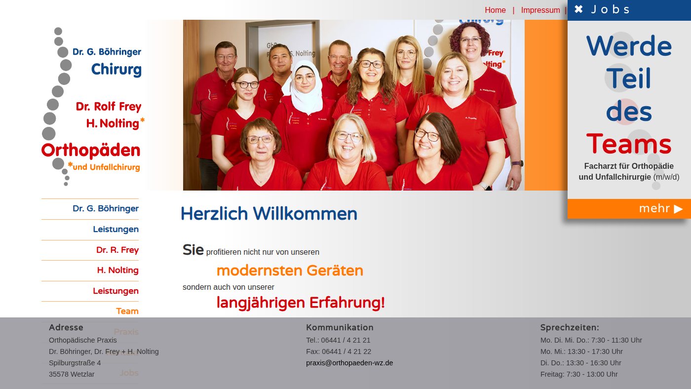 The home page of orthopaeden-wz.de