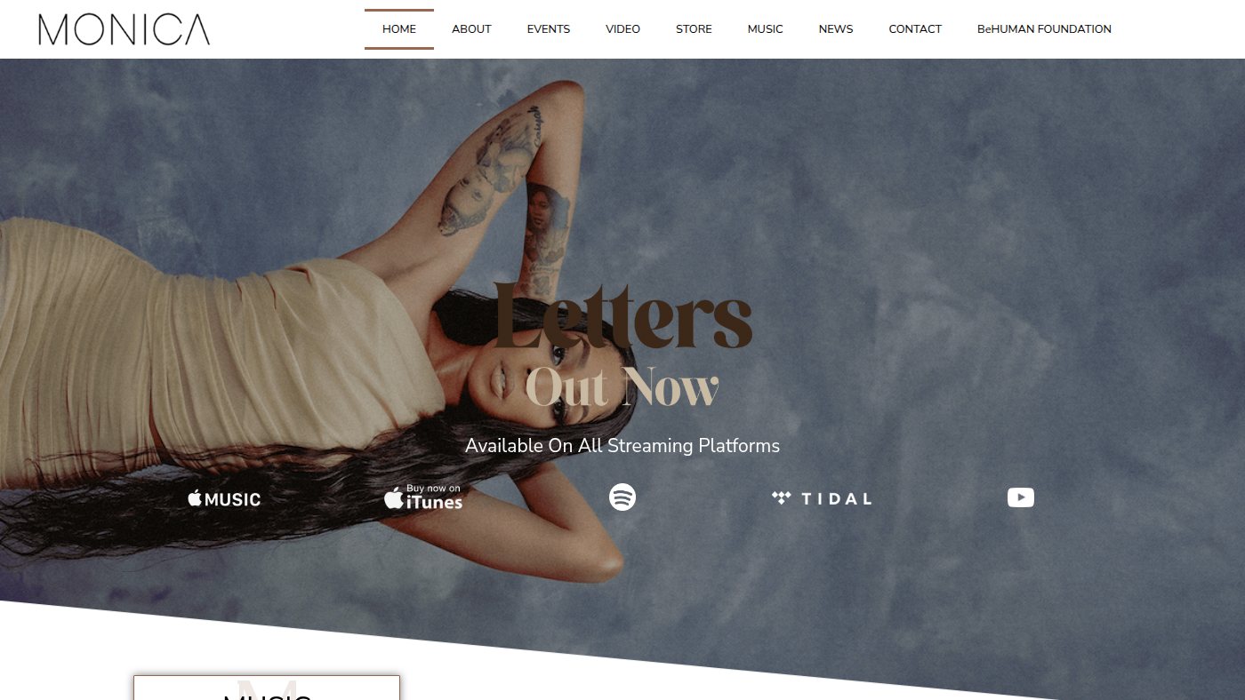 The home page of monica.com