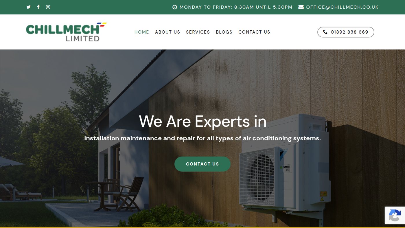 The home page of chillmech.co.uk