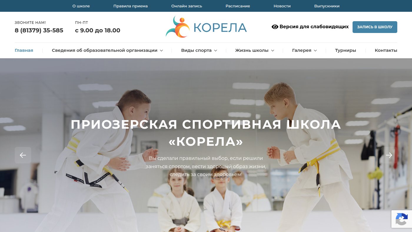 The home page of sportprioz.ru