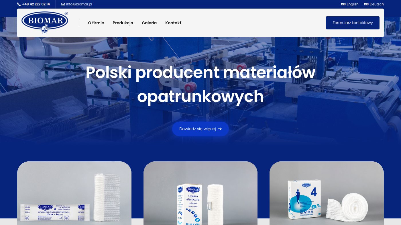 The home page of biomar.pl