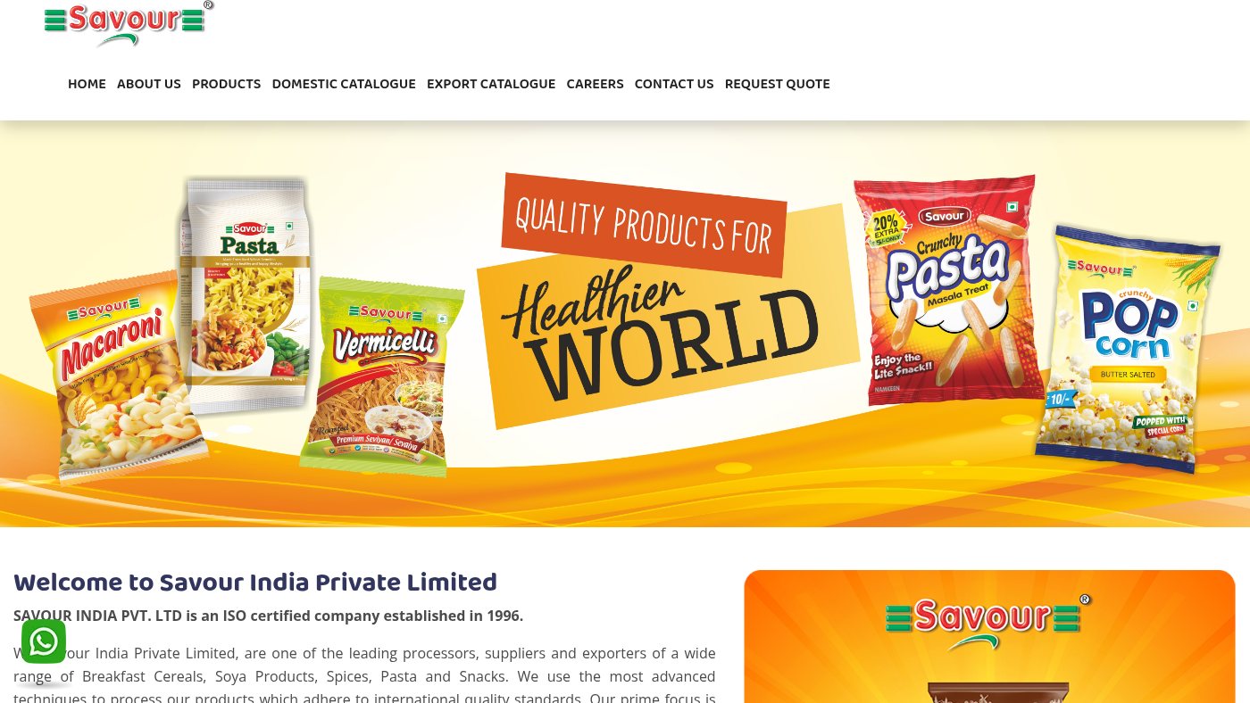 The home page of savourindia.com