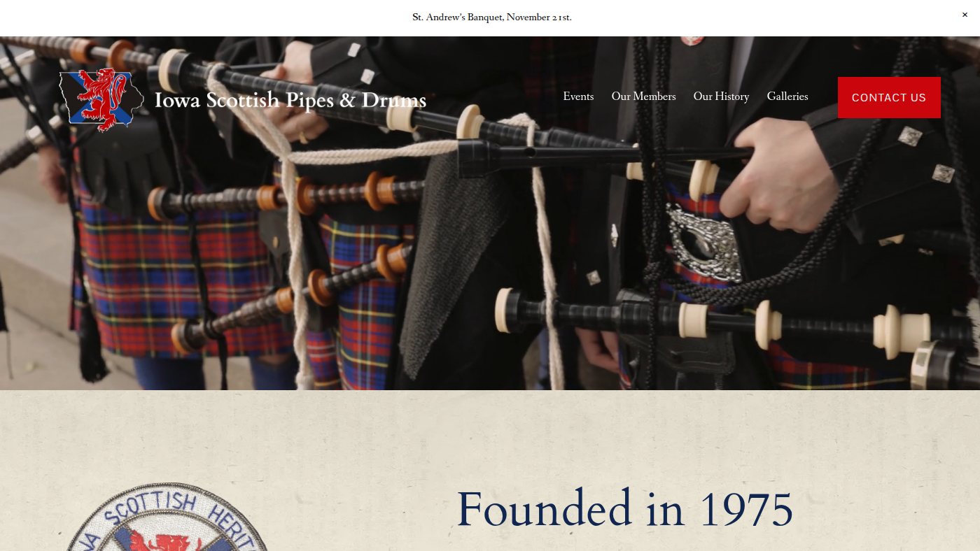 The home page of iowascottish.com