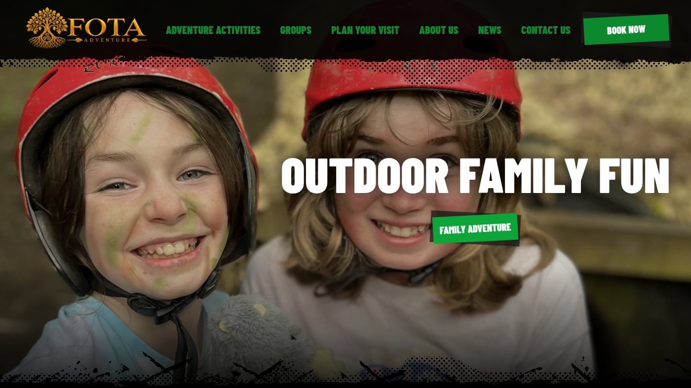 The home page of fotaadventure.com
